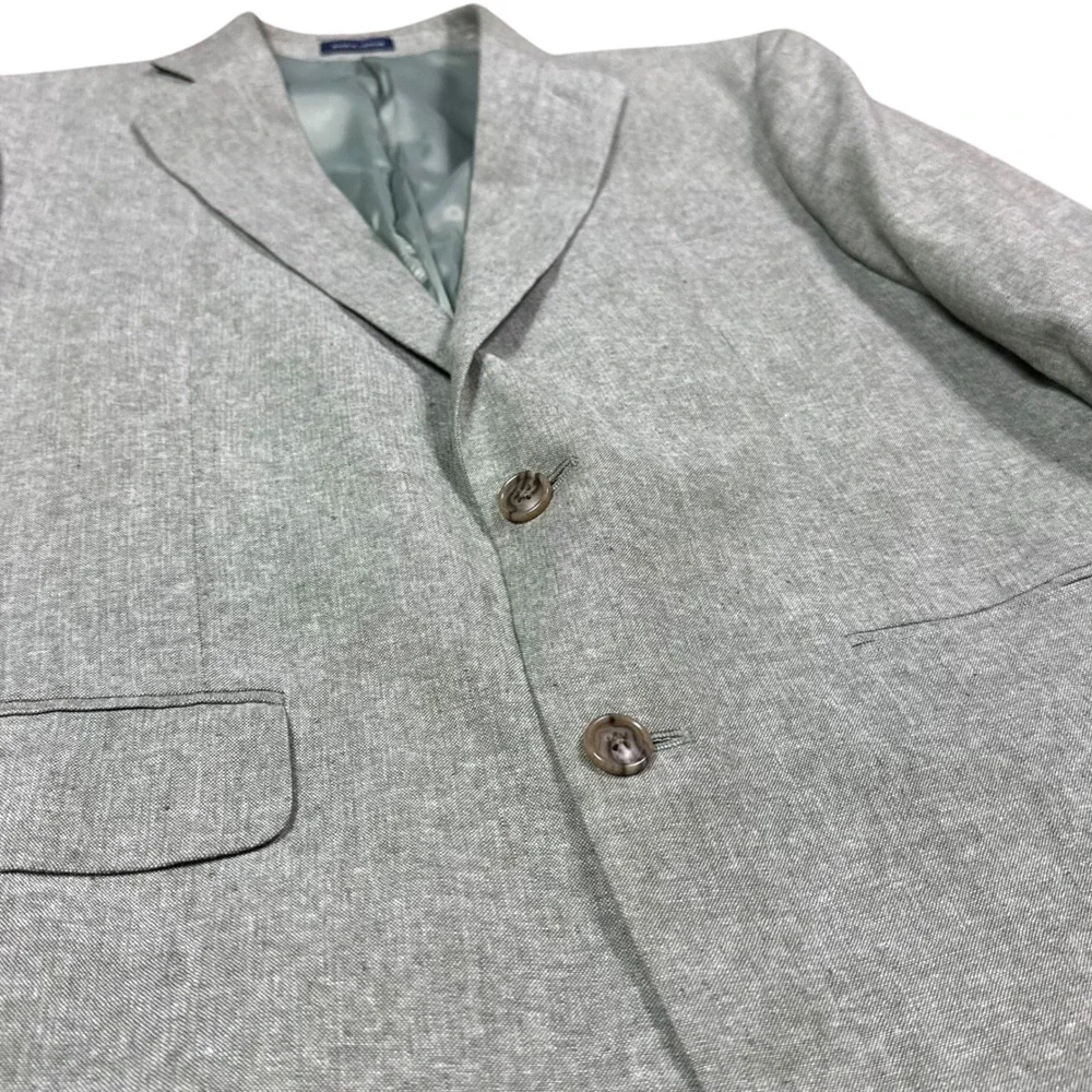 Stafford Signature Classic Fit Light Green Linen Blend Sport Coat Men's 38 Short